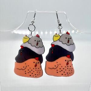Chicken Earrings - Farm Earrings - Farm Accessories - Zoo Earring - Chicken Coup